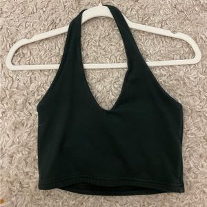 Dark Green Brandy Melville Halter Top